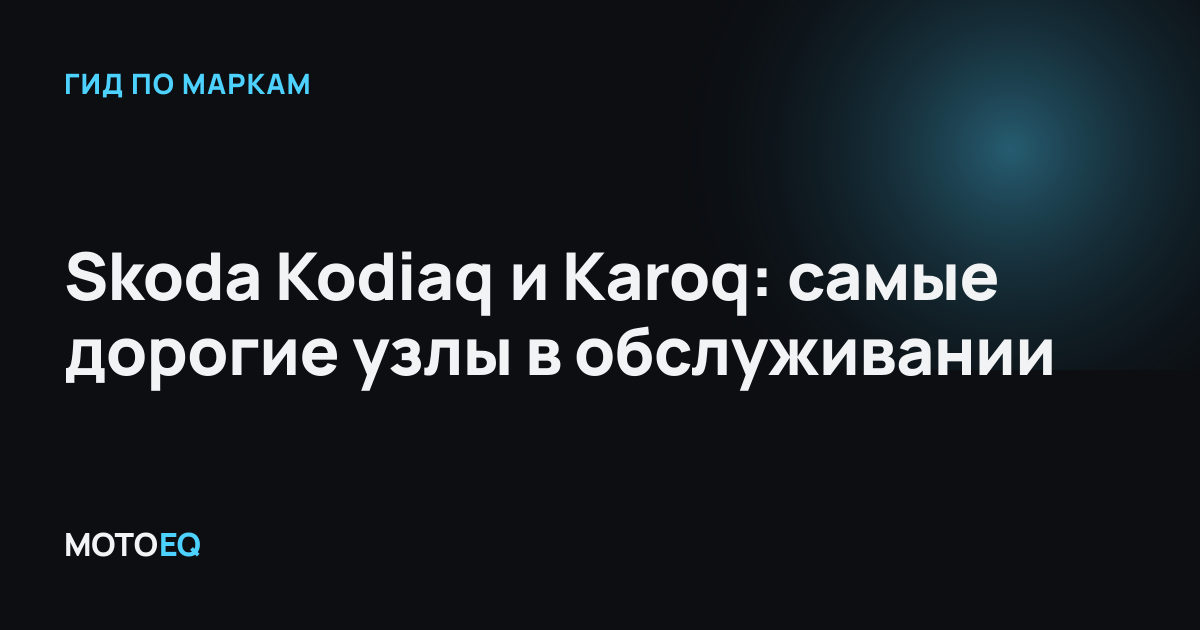 Skoda Kodiaq и Karoq: самые дорогие узлы в обслуживании